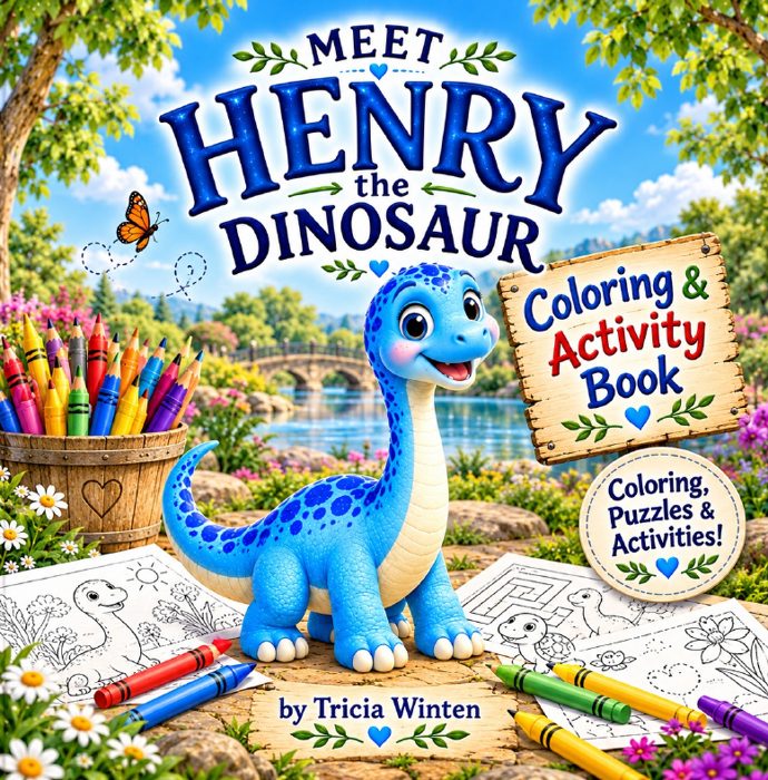 Meet Henry the Dinosaur Coloring and Activity Book cover